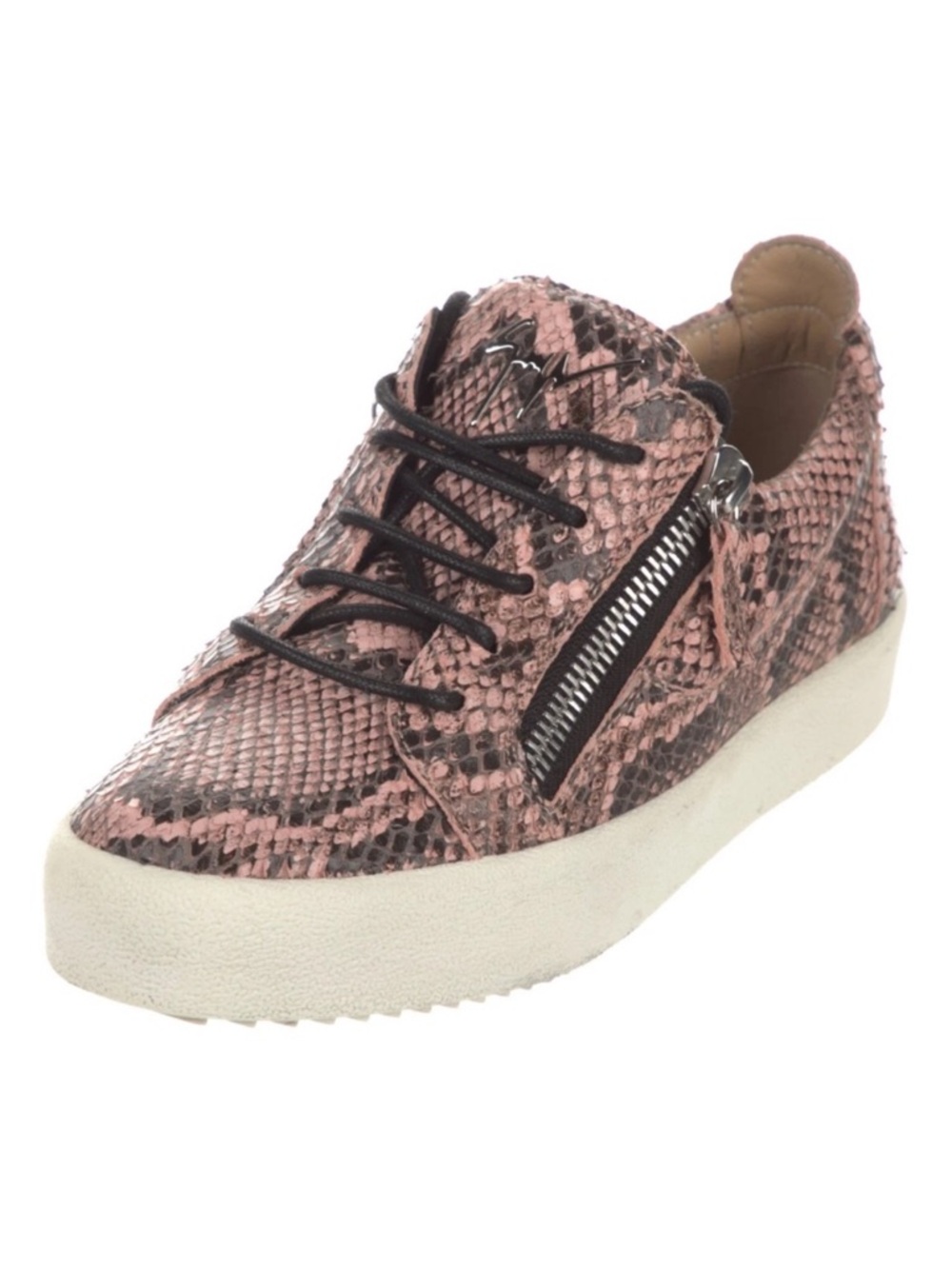 Giuseppe Zanotti May London Leather Sneaker Pink Snake Print Leather Sneaker 38